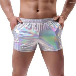 Underpants Vacation Shorts Short Pants Men Shinny Solid Colour Casual Elasitc Waist Elastic Male Fashion