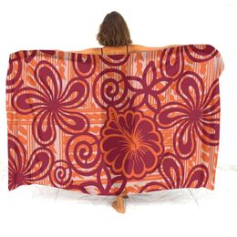 Hawaiian Resort Sarong Party Swimsuit Coat Windproof Scarf Temperament Ladies Quality Fabric Custom Polynesian Pattern