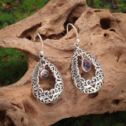 Dangle Earrings Luxurious Large Water Drop Purple For Women Novel Design Engagement Wedding Accessories Fashion Jewelry