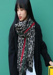 2020 New autumn and winter couple scarf Colour strip leopard tassel cashmere warm fashion shawl scarf2567253