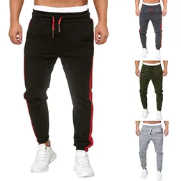 Men's Pants Fashion Soft Men Casual Splicing Solid Color Warm Stretch Sport Man Trousers Y2k Clothes Gym Work Pantalones Sweatpants