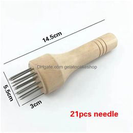 Meat Poultry Tools Stainless Steel Needles Pounders With Wooden Handle Profession Tenderizer Needle For Beef Tender Steak Kitchen Dhxr3