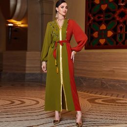 Ethnic Clothing Luxury Muslim Dresses For Women Ramadan Arabic Jalabiya Marocain Dress Eid Islamic Abaya Turkey Moroccan Kaftan Dubai Party