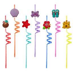 Drinking Sts Summer Seaside Themed Crazy Cartoon Plastic For Childrens Party Favours Reusable Decoration Supplies Birthday Favour Kids S Otrpf