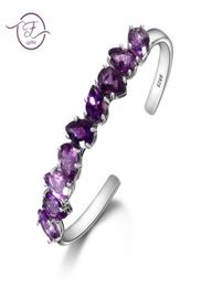 Silver Charm Natural Amethyst Bracelets Bangles For Women 925 Sterling Jewellery Luxury Anniversary Engagement Party Gifts 2203091539976982