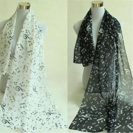 Scarves Arrival Fashion Sheet Women Neck Scarf Treble Clef Printed Shawl Muffler Music Note Chiffon Silk