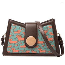 Bag Cartoons Pattern Half Moon High Quality Shoulder Small Armpit Pouch Handbags For Women 2024 Designer