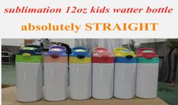 sublimation straight 12oz kids water bottle Stainless Steel sippy cup double wall kids cups cute kids tumbler7650859