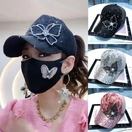 Ball Caps Women Baseball Cap Exquisite Butterfly Sequins Hip Hop Fashion Comfortable Breathable Sun-proof Hat