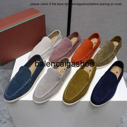 loro shoes loro piano shoe Lp Shoes couples leather LP loafer shoes with soft soles British style lazy casual mens and womens single shoes RYGH high quality