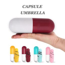 Mini Capsule Umbrella Anti-UV Protection Umbrellas Windproof Folding Umbrellas Rain Pocket Umbrella for Women Childre 240508