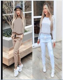 Brown Women Clothes Two Piece Sets 2 piece woman set womens sweat suits Plus Size Jogging Sport Suit Soft Long Sleeve Tracksuit Sp8401273