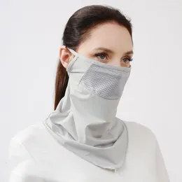 Scarves Solid Color Silk Mask Sun Proof Bib Summer Face Sunscreen Scarf Shield UV Protection Cover Cycling