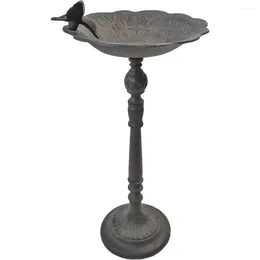 Garden Decorations 22-Inch Height Bird Bath Metal Birdbaths For With Iron Yard Patio Water Container Antique Rust Style