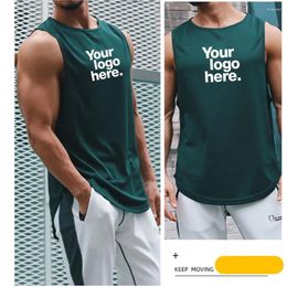 Men's Tank Tops Breathable Summer Men Gym Workout Bodybuilding Fitness Sleeveless T Shirt Print Beach Sports Muscle Vests For Male