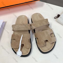 Designer Sandals Slippers Chypre Leather Blue Canvas Fuchsia Orange Black Suede Flats Slides Summer Beach Sandal Shoes