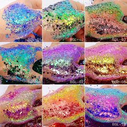 5gBagGlitter Chameleon Nail Flakes Iridescent Chameleon Nail Powder Holographic Laser Colourful Nail Sequins 120 Colours Mix Size 240509