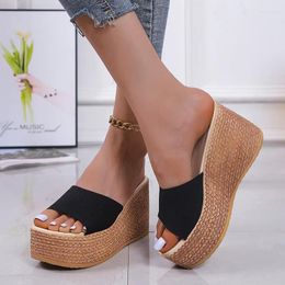 Slippers Women Comfortable Platform Slipper Sandals Open Toe High Heels Casual Slip On Durable Wedge Mules Slides Sandal