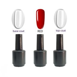 Red color Gel+Base coat+Top coat 15 ml 3 pieces per set high quality Lacquer gel polish