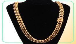 Luxury 18K Gold Plated Necklaces Gold Thick Chains High Polished Miami Cuban Link Necklace Men Punk Curb Chain Fashion Necklaces7306409