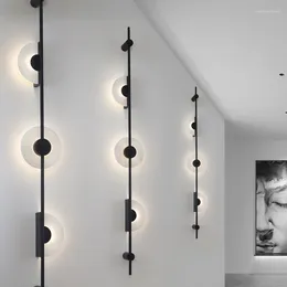 Wall Lamp Biewalk Modern Luxury Black Semi-Circle Bedroom Living Room Study El Lobby LED Strip Interior Lighting Decoration