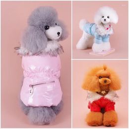 Dog Apparel Winter Warm Faux Fur Puppy Padded Jacket Parkas Teddy Bichon Hooded Small Pet Coats For Dogs Zipper Back XS -XXL