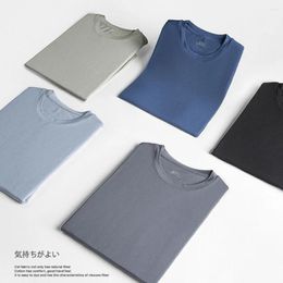 Men's T Shirts 4XL 5XL Plus Size Super Soft Modal Spring Summer Short Sleeved T-shirt Knitted Round Neck Solid Colour Tees For Tall Man