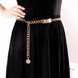 Keychains Fashion Elegant Ladies Metal Adjustable Waist Chunky Chain Women Dress Belt Decorative Clothes Accessories