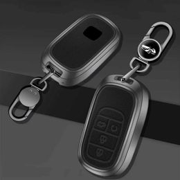 Car Key Zinc Alloy+Leather Car Key Case Shell Fob For Honda Civic CRV HRV Accord Pilot Fit Freed Vezel Odyssey 2018 - 2022 Accessories T240509