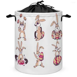 Storage Bags Tie Up Your Dirty Pocket Easter Eggs Women's Rolled Sleeve T- Laundry Basket Organizer Division Convenient Living R