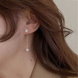 Dangle Chandelier Simple Zircon Tassels Long Earrings For Women Earrings Front And Back Delicate Korean Brincos 2021 Femme Jewellery Wholesale