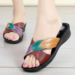 Slippers Summer Mother Fashion Ladies Soft And Comfortable Casual Large Size Shoes Women Slope With Flip Flop Ks63