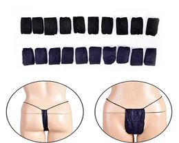10Pcs/pack Travel Disposable G-string Panties T-back Saloon Spa Underwear Be/Black5579227
