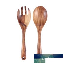 Spoons Large Wooden Spoon Big Salad Serving Fork Natural Wood Tablespoon Long Handled Cooking Kitchen Utensils Drop Delivery Home Ga Dhutl