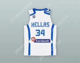 CUSTOM NAY Mens Youth/Kids GIANNIS ANTETOKOUNMPO 34 GREECE WHITE BASKETBALL JERSEY TOP Stitched S-6XL