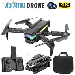 Drones A3 Mini Drone 4K Aerial Photography Colour Light Pressure Fixed Altitude Remote Control Aircraft d240509