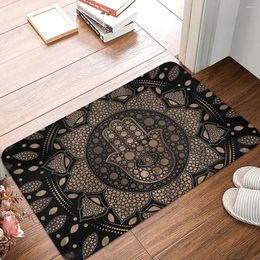 Carpets Hamesh Hamsa Hand Peace Non-Slip Carpet Fatima In Lotus Mandala Doormat Bedroom Bathroom Mat Welcome Decor Rug