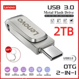 Adapter Lenovo 2 IN 1 2TB USB 3.0 Flash Drive 1TB HighSpeed TypeC Pen Drive Metal Waterproof PenDrive for Computer Storage Devices