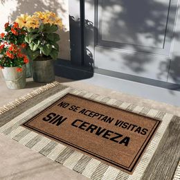 Carpets No Se Aceptan Visitas Sin Cerveza Cervezas Spanish Door Mats For Floor Rubber Backing Anti Slip Doormats Outdoor Rug Welcome Mat