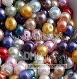 Multicolor Round Pearl Imitation Glass Beads 4mm 3000pcslot Loose Beads Jewellery DIY Fit Bracelets Necklace8885447