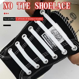 Shoe Parts 12pcs Elastic No Tie Shoelaces Lazy Flat Silicone Shoelace For Running Sneakers Stretched Strings Quick Lock Slip-On Laces