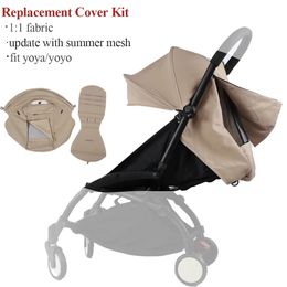 Update 175° Canopy Cover Kit Seat Cushion Sunshade With Mesh Stroller Accessories For Yoya YOYO Pram Replace Seat Mattress 240508