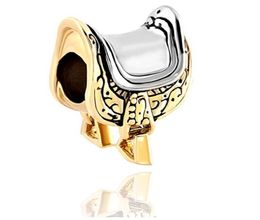 Fashion women Jewellery style horse saddle European spacer bead large hole charms for beaded bracelet7793098
