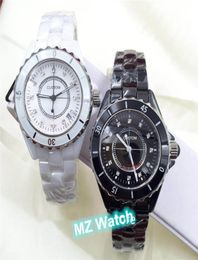 Trend Design Female Male Ceramics Watch Famous Brand 12series Quartz Clock Black And White Ceramic Watches 33mm 38mm1811524