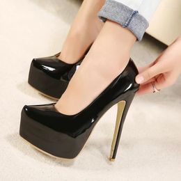 Dress Shoes LLXF Crossdresser Women Zapatos Mujer 15cm Thin Heels Wedding Platforms Pumps Bridal Patent Leather Catwalk Shows Stiletto