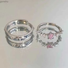 Couple Rings Fashionable and simple pink celebrity design couple model suitable for women adjustable index finger ring Chinese Valentines Day gift WX