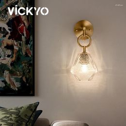 Wall Lamp VICKYO H65 Copper Led Post Modern Home Decoration Sconces Interior Lighting For Living Room Bedroom Bedside Lamps