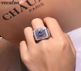 Vecalon Luxury Male Solitaire ring 3ct Diamond 925 Sterling Silver Engagement Wedding band rings For men Big Finger Jewelry6278190