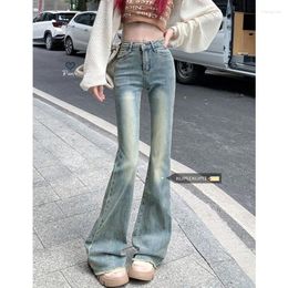 Women's Jeans American Vintage Flare High Waist Straight Women Pants Denim Zipper Full Length Y2k Pantalones Wide Leg Jean Mujer