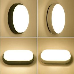 16W 20W Outdoor LED Wall Lamp Garden Porch Surface Mounted Oval Sconce Bathroom Moistureproof Ceiling Light 110V 220V 240508